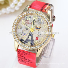 2015 new model diamond eiffel tower butterfly fashion watch